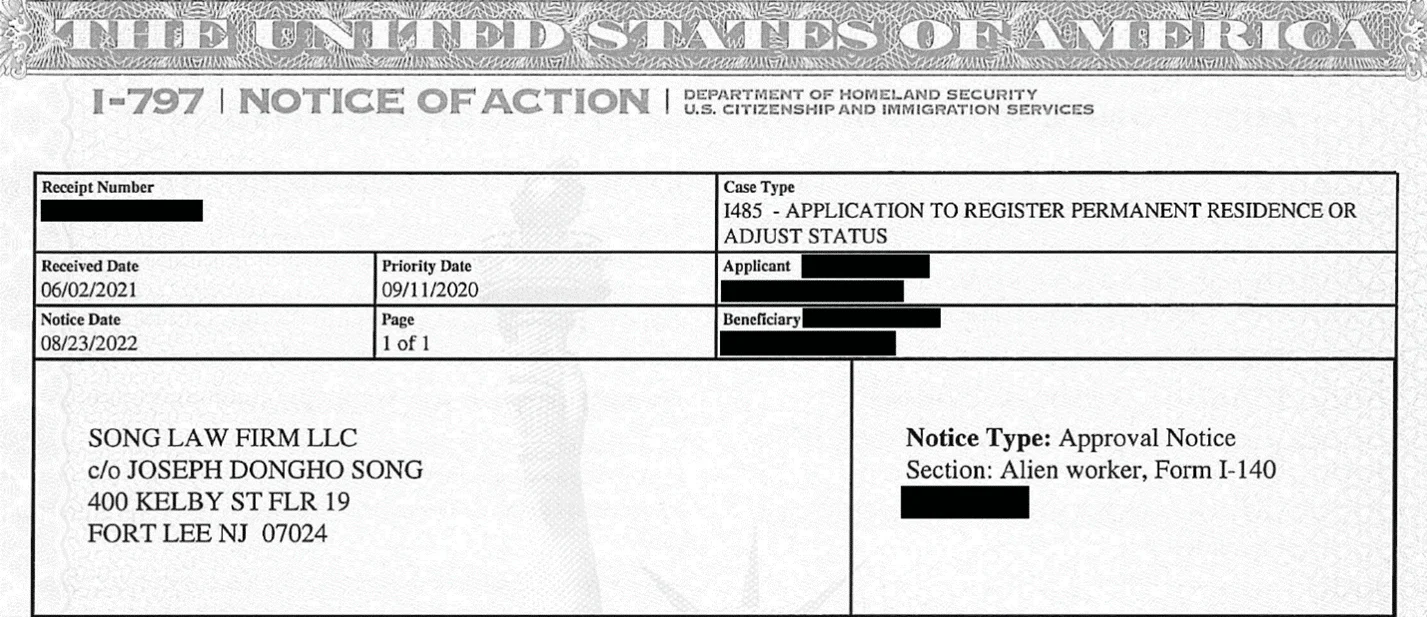 I 485 823 — Song Law Firm