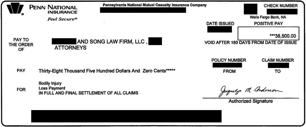 20221123 Yi Mi Ok Check 38500 REDACTED — Song Law Firm