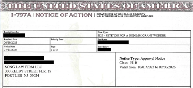 H1B 071823 — Song Law Firm