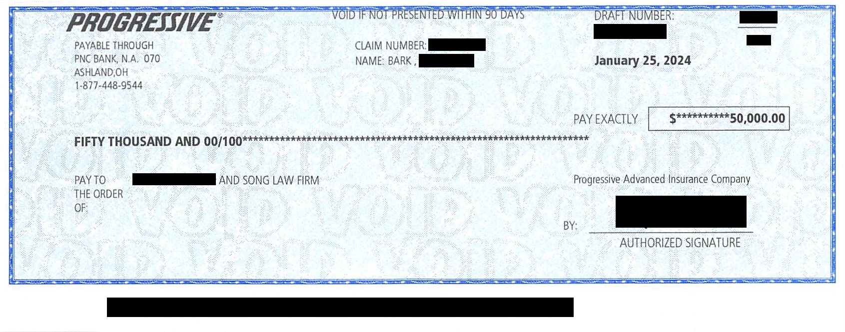 PI Success Story 7 Check 2 — Song Law Firm