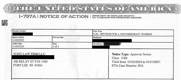 O1b Visual — Song Law Firm