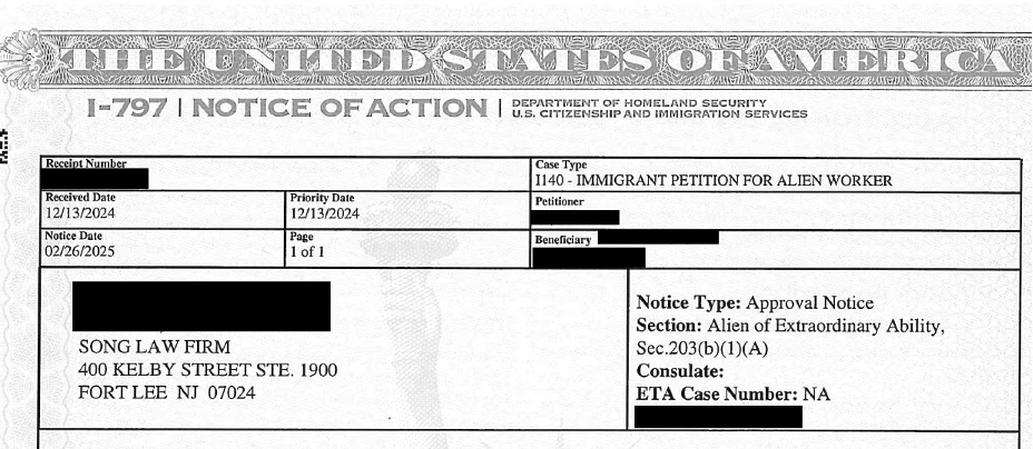 Eb1a — Song Law Firm