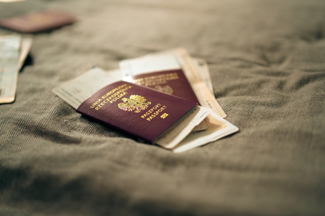 Passports on textured surface