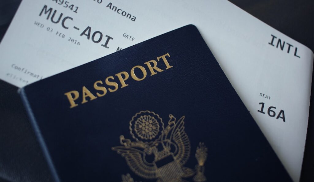 Passport on white paper representing international divorce recognition and Hague Apostille process between US and China